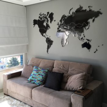 Mapa Decorativo MDF – Preto